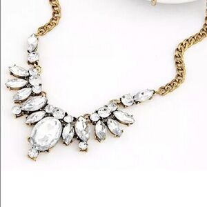GOLD CRYSTAL STATEMENT PENDANT NECKLACE #237
